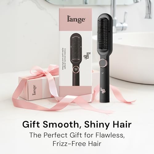 L'ANGE HAIR Smooth It 2-in-1 Hair Straightener Brush, Black - Image 7