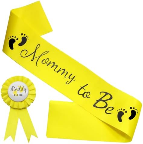 MILVOWOC 2 Pack Baby Shower Sash Set, Yellow - Image 7