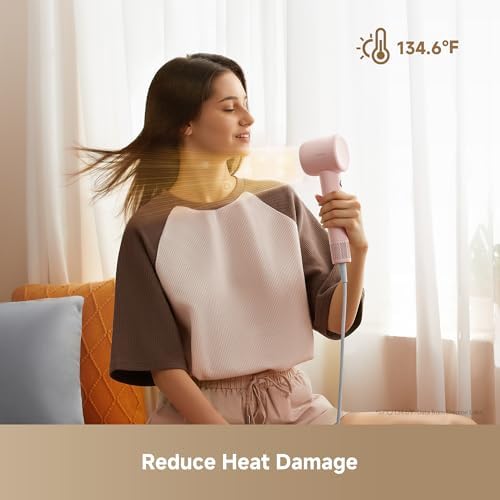 Dreame Gleam Travel Hair Dryer for Women, 110,000RPM High Speed Hair Blower with Diffusers, Fast Drying, 200M Negative Ions for Frizz-Free, Smart Heat Control, Compact Hair Dryer - Image 4