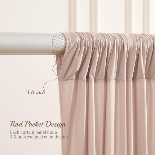 8x10FT Nude Backdrop Curtains for Wedding Parties, Wrinkle Free Polyester Photography Backdrop Drapes for Wedding Baby Shower Birthday Parties Stage Background Stand Decorations 4x10ft,2 Panels - Image 2