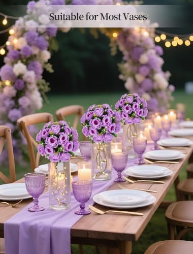 BLOSMON Flower Balls Wedding Rose Centerpieces 6 Pcs Lilac Fake Flowers Kissing Balls Decor Artificial Floral Arrangements Flower Bouquet of Roses Home Party Room Table DIY Decorations - Image 2