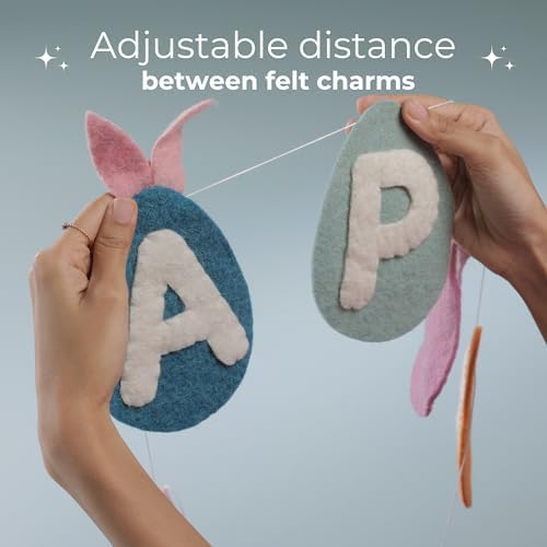 Folkulture Easter Garland (6 ft) | Premium Wool Felt Bunny Garland for Easter Decorations, Outdoor Spring Party & Home Décor | Easy to Hang, Adjustable Happy Easter Banner Or Garland for Mantle, Wall - Image 6