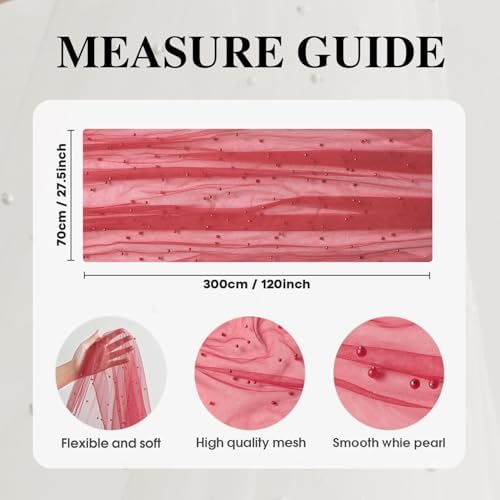 Artoid Mode 10-Pack Pearl Red Gauze Table Runner 10FT Home Decor - Image 6