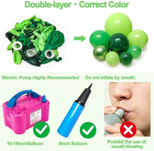 Double Stuffed Green Balloon Arch - Image 4