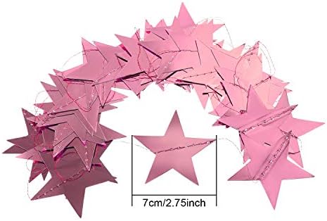 Patelai 130 ft Star Garland Banner Decor, Rose Pink - Image 3