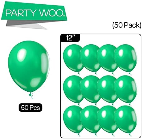 PartyWoo Pearl Emerald Balloons 50pcs Hunter Forest Green Color 12 Inch - Image 5