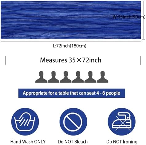 35x72 Inch Royal Blue Cheesecloth Table Runner Wedding Birthday Decor - Image 2