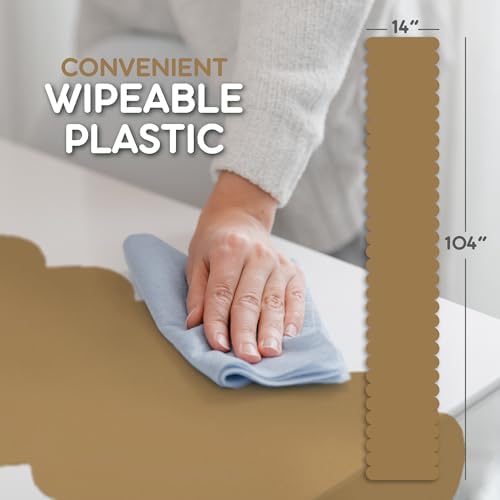 Gold Scallop Table Runner, Disposable Plastic, 5 Pack, 14x108in - Image 6