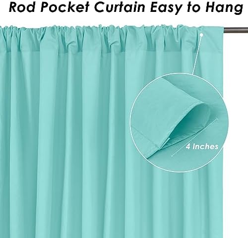Turquoise Backdrop Curtains 10ftx10ft Mermaid Polyester Photo Drapes - Image 3