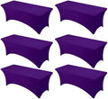 6-Pack Premium Purple Spandex Tablecloths for 8ft Rectangle Tables by DailySet