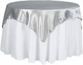 BalsaCircle 10 pcs 72x72 inch Silver Square Tablecloth Satin Fabric Overlays Linens | Table Cloths Cover for Wedding Party Banquet Reception Events Decoration Kitchen Dining Events Kitchen Dining by BalsaCircle