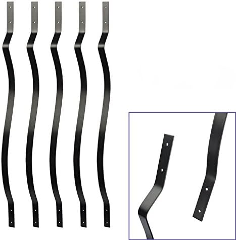 Myard 32-1/4 Inch Iron Deck Balusters, Baroque Wrought Style, Matte Black - Image 3