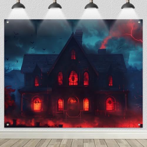 BlissYard Halloween Party Backdrop Haunted House Moon Scene 8x6ft by BlissYard