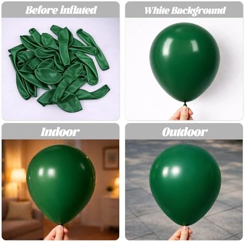 Voircoloria 90pcs Dark Green Balloons Garland Arch Kit, 18 12 10 5 Inch - Image 3