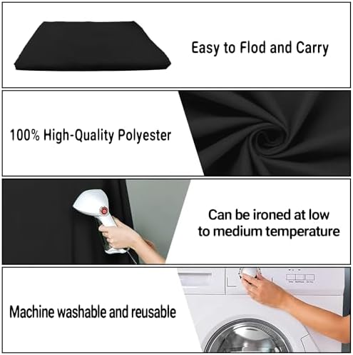Black Photography Backdrop for Photoshoot, Fabric 5x7ft - Image 7