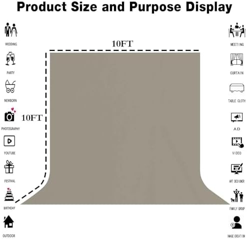 Grey Photography Backdrop for Photoshoot, Fabric 10x10ft - Image 3
