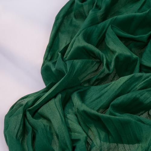 DeZerlor Emerald Green Cheesecloth Table Runners 10 Pack Christmas Runners - Image 3