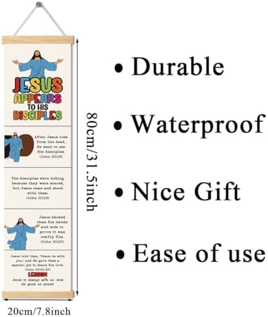 Jesus Appears to His Disciples Banner, Church Banner, Christian Rustic Hanging Door Flag, Farmhouse Decorations Outdoor Indoor, Church Activity Decor, Bible Lesson, Scripture and Words Decorations - Image 3