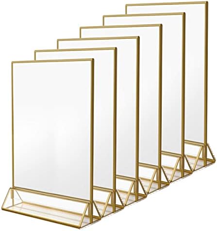 NIUBEE 8.5x11 Acrylic Sign Holder,Picture Frame,Wedding Table Numbers,6pack by NIUBEE