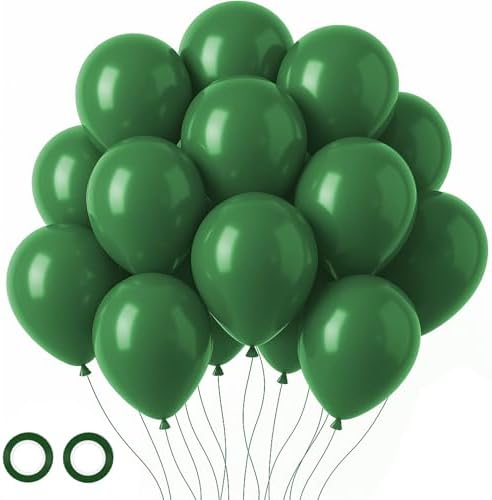 Voircoloria 105pcs Dark Green Hunter Green Balloons, 12inch by Voircoloria