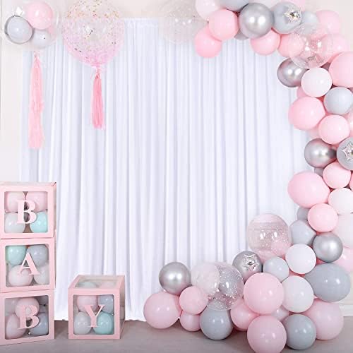 AK TRADING CO. 10 feet x 10 feet Polyester Backdrop Drapes Curtains Panels with Rod Pockets - Wedding Ceremony Party Home Window Decorations - White - Image 5