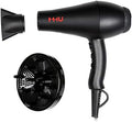 MHU Professional Salon Grade 1875w Low Noise Ionic Ceramic Ac Infrared Heat Hair Dryer Plus One Concentrator and One Diffuser Black Color by MHD