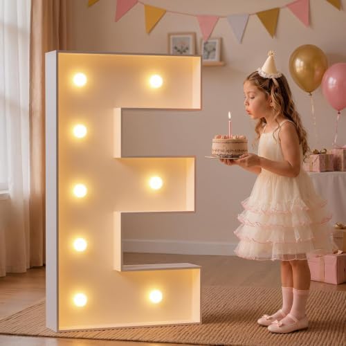 imprsv Large Marquee Letters, 3FT Light Up Letters E Sign for Party Decor by Letsmakeitimpressive
