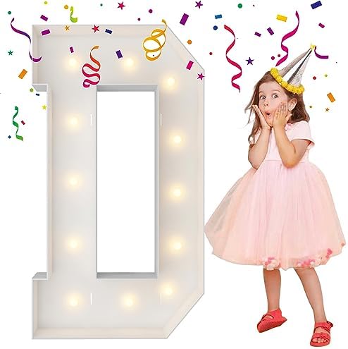 4FT Marquee Letters, Large Light Up Letters D for Grad Party Decor by MerryMosaics