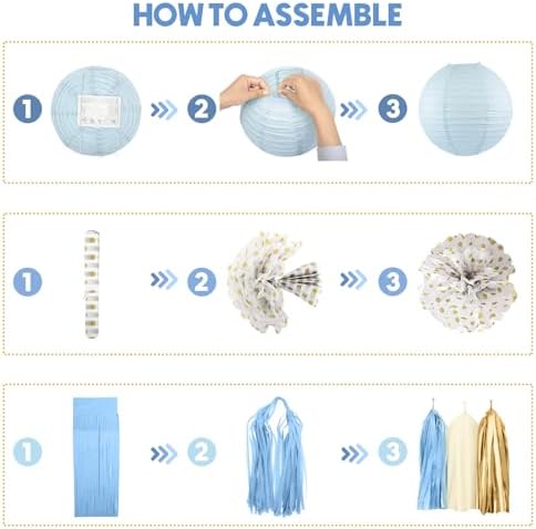 Amandir Dusty Blue Baby Shower Decorations for Boy Welcome Baby Banner - Image 4