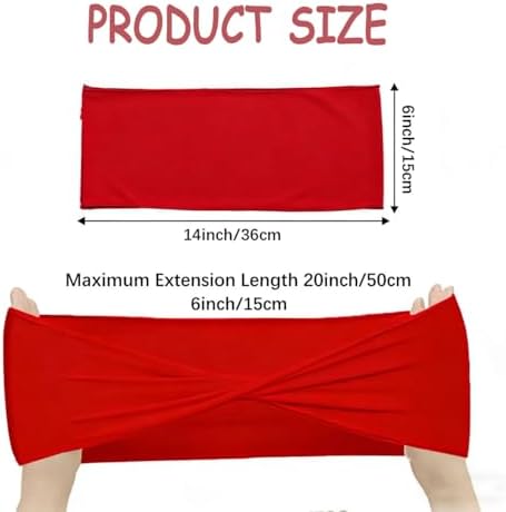 Spandex Red Chair Sashes Bows 60 Pcs Red Chair Sashes Elastic Chair Cover Bands Ties Without Buckle for Wedding Birthday Party Ceremoney Events Decoration - Image 2