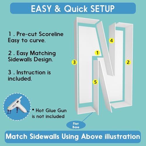 3FT DIY Mosaic Balloon Letter N Frame, Fillable Party Backdrop Decor - Image 3