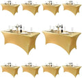 10-Pack 6ft Spandex Table Covers for Rectangle Standard Folding Tables - Wrinkle Resistant Stretch Tablecloths - Ultimate Fitted Table Protector for Parties, Banquet, Wedding by Unknown