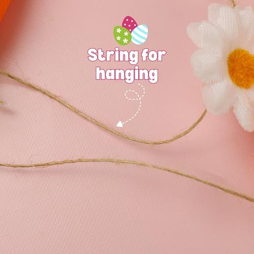Easter Carrot Garland, Foam Carrots and Daisy Details, Festive Spring Home Decorations, 51 Inches (Pack of 2) - Image 3