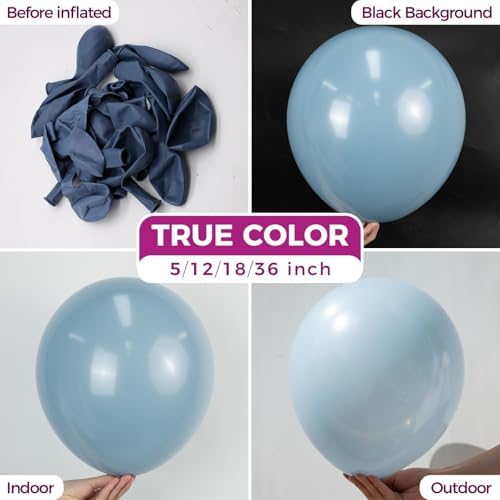 Bezente Dusty Blue Latex Matte Party Balloons 150 Pack 5 inch Small - Image 2