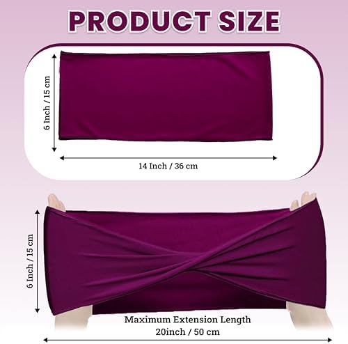 MDS Pack of 25 Spandex Chair Sashes Without Slider Buckles – Eggplant - Image 2