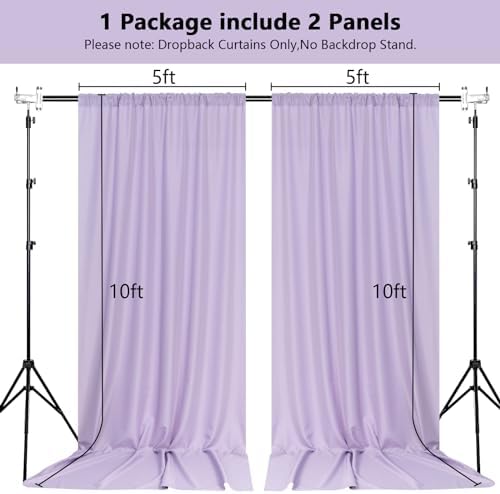 MEETSKY Purple Backdrop Curtains,Wedding Backdrop Drapes,5ft x 7ft,2 Panels - Image 2