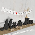 VIOPVERY Wooden Mr & Mrs Wedding Sign with Just Married Banner,Black by VIOPVERY