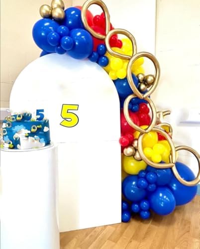 161Pcs Cartoon Balloon Garland Arch Kit - Balloons with 4D Star Gold Long Balloons for Birthday Baby Shower Cartoon Carnival Circus Hedgehog Super Hero Gamer Theme Backdrop Party Decorations - Image 6