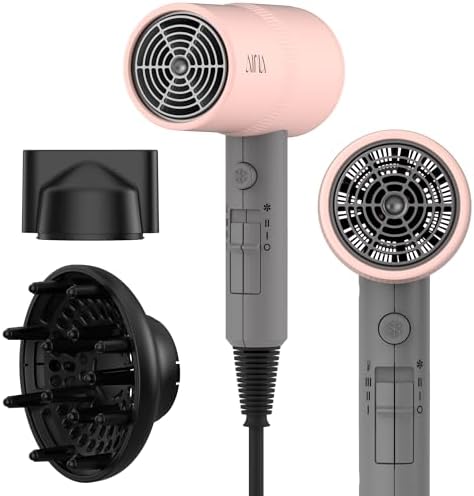 AINA Diffuser Hair Dryer Full-Featured Blow Dryer 110V/1600W(Misty Blush) by Aina
