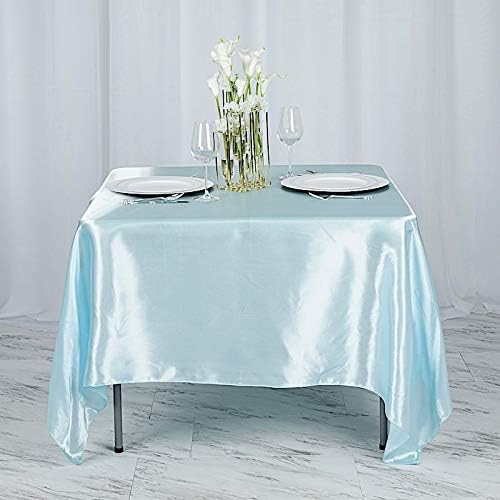 10 pcs 72x72 inch Light Blue Square Tablecloth Satin Fabric Overlays Linens | Table Cloths Cover for Wedding Party Banquet Reception Events Decoration Kitchen Dining Events Kitchen Dining - Image 4