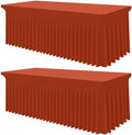 Smiry 2 Pack Spandex Elastic Fitted Table Cloth Skirt for 8FT Table by Smiry