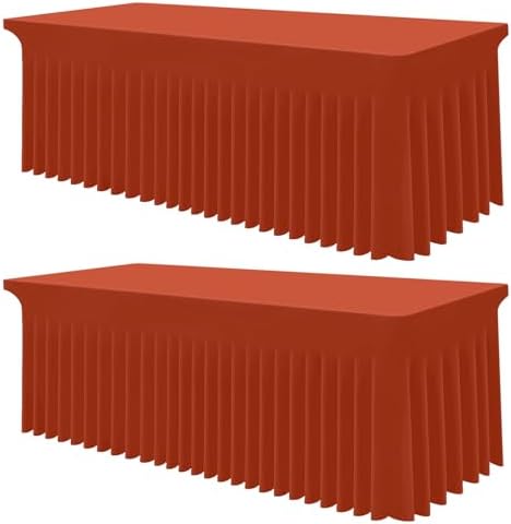 Smiry 2 Pack Spandex Elastic Fitted Table Cloth Skirt for 8FT Table by Smiry