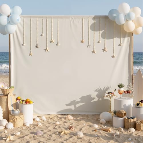 30×10ft Beige Backdrop Curtain for Weeding Parties, Wrinkle-Free Fabric Drape for Baby Shower, Birthday Party Decorations, Photography Photo Booth Background, 3 Panels 10×10ft, with Rod Pocket - Image 7