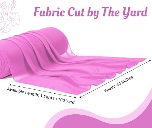 5 Yard Chiffon Fabrics, 44" Wide, Lightweight, Sheer – Bubblegum Pink - Image 4