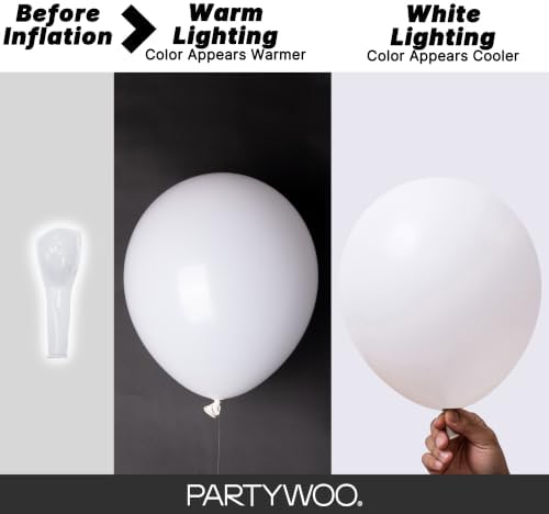 PartyWoo White Balloons 50pcs 12 Inch Latex Helium White Balloons - Image 3