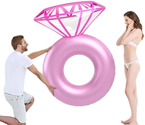 Jasonwell Inflatable Diamond Ring Pool Float - Engagement Ring Bachelorette Party Float Stagette Decorations Swimming Tube Floaty Outdoor Water Lounge Floats for Adults - Image 5