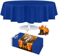 Grandipity Plastic Table Cloth Disposable 12 Pack 84" Round Blue by Grandipity