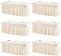 Shillance Ivory Spandex Table Covers 8ft, 6 Packs Fitted Table Covers for 8 Foot Tables Stretch Spandex Table Skirts Rectangle Tables for Event, Wedding, Banquet & Parties by Shillance