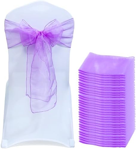 Pack of 100 Organza Chair Sashes for Wedding & Event Décor – Light Purple by MDS