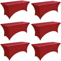 6-Pack 6ft Spandex Table Covers for Rectangle Standard Folding Tables - Wrinkle Resistant Stretch Tablecloths - Ultimate Fitted Table Protector for Parties, Trade Shows, Wedding by Unknown